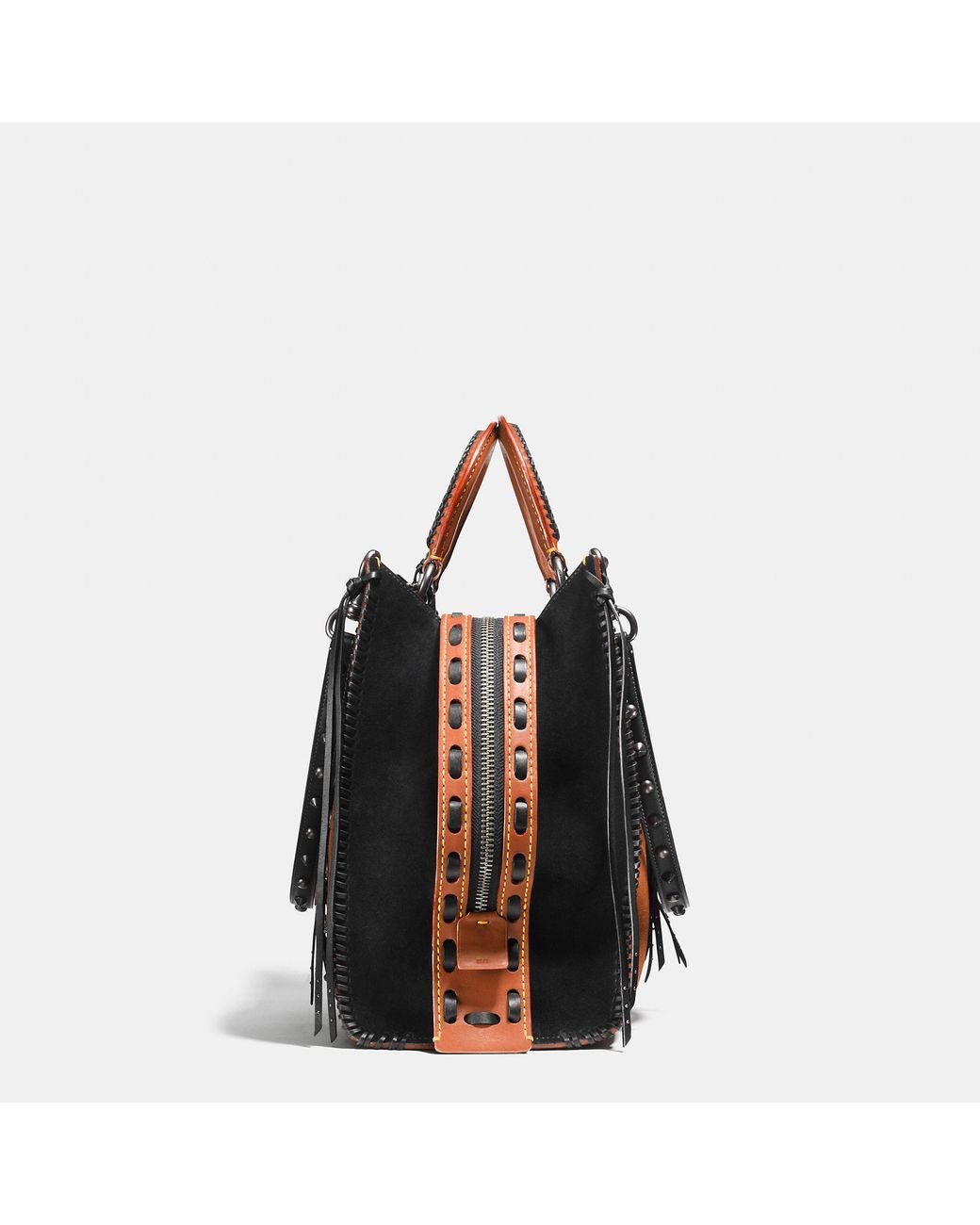 COACH Rogue 36 In Suede With Western Whiplash Detail in Black Lyst